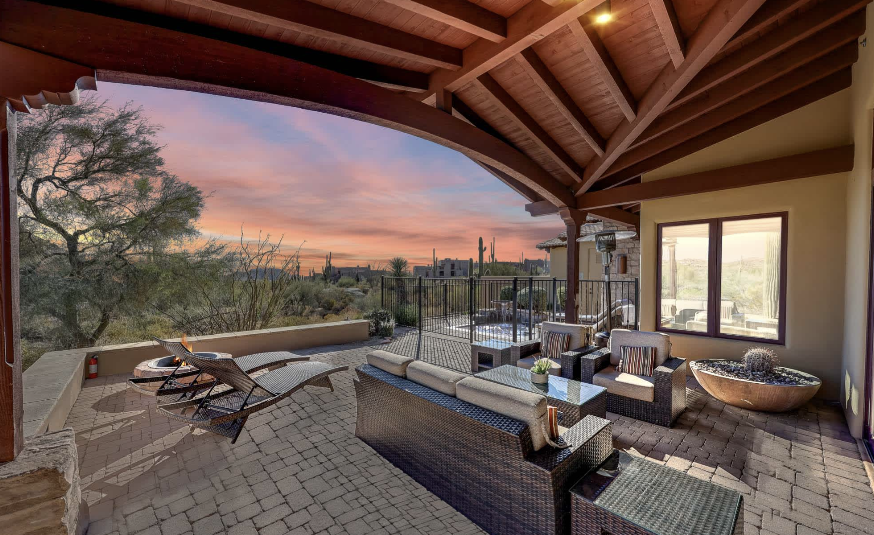 Rocks Patio Sunset